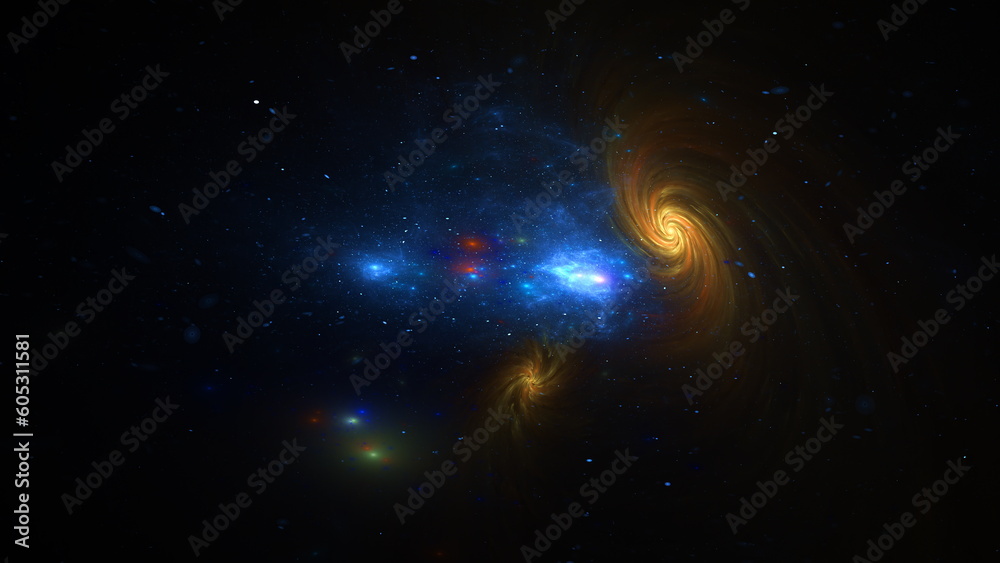 Canvas Prints universe space scene with planets, stars and galaxies, nebula. panorama. template banner. 3d render