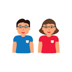 Flat vector characters cartoon icon