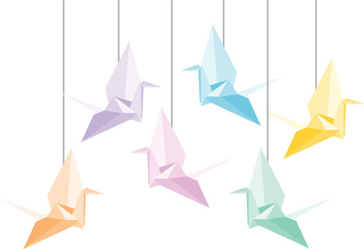 origami paper birds vector image