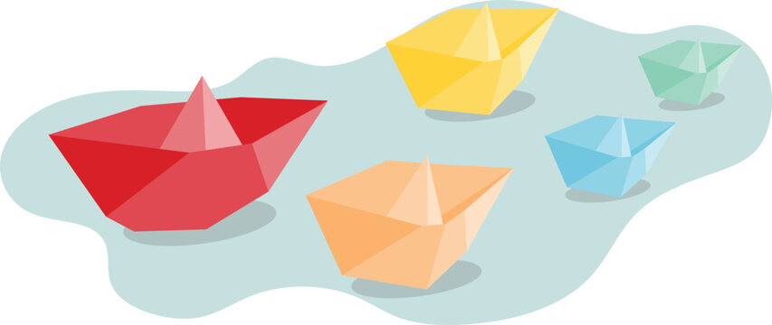 origami paper boat vector image