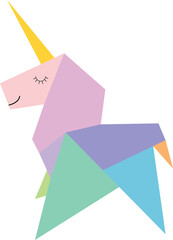 origami unicorn vector image or clip art