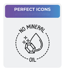 No mineral oil symbol for packaging. Modern vector illustration for beauty product.