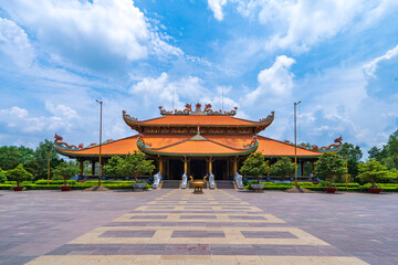 Morning at Ben Duoc Temple, Cu Chi, Ho Chi Minh city, Vietnam. The historic district revolutionary...