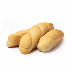 View of bread isolated in white background