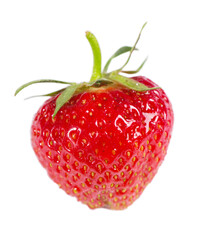 Juicy ripe large strawberry isolated on white background