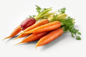 carrots on a white background from generative ai
