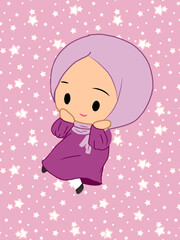 Cute hijab girl in pink