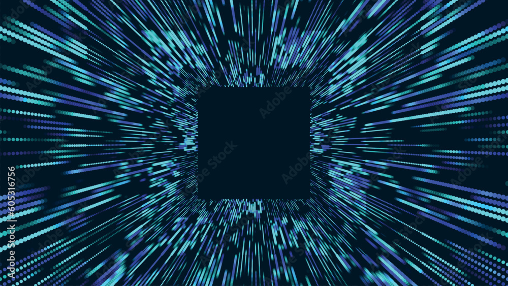 Poster tunnel background. abstract digital background. big data visualization. data flow information. conce