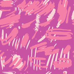 Brush strokes. A set of abstract shapes. Vector seamless pattern. Trending illustrations for t-shirt prints, posters, labels, music covers.