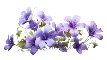Vibrant Blooms: Violet Flowers on Transparent Background (PNG)