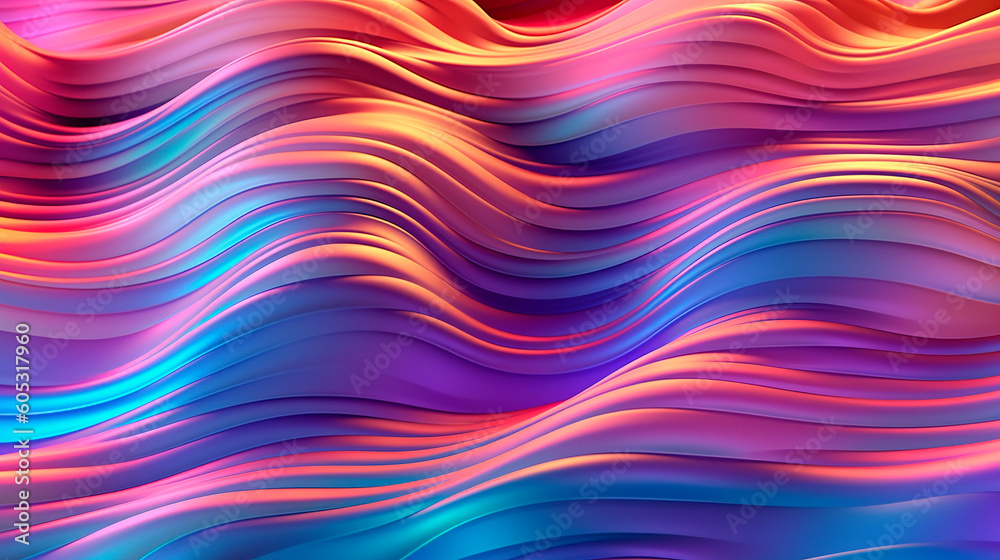 Wall mural abstract background multi color wave shape. generative ai illustration