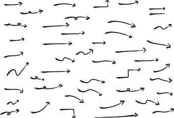 かわいい手書きの矢印セット　   Hand drawn cute vector arrows set