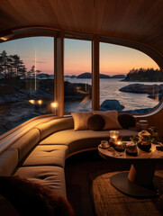 Fototapeta premium Interior and lake 