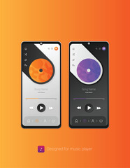 Mobile Application Interface : Music Player : Vector Illustration