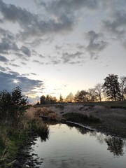 Fototapeta na wymiar Beautiful small river in October