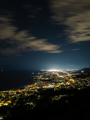 Beautiful view towards Wollongong from Sublime Point at night.