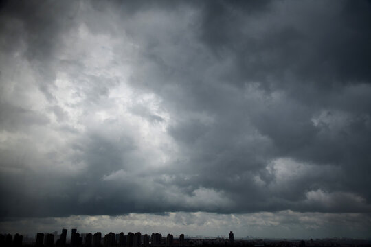 The sky with dark clouds for background