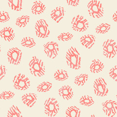 Beige and Pink Watercolor Drawn Folk Dots Pattern
