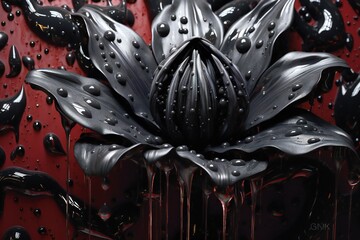 Dark Beauty Flowers Abstract Background Generative AI 