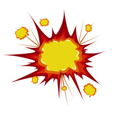 Fototapeta premium Dynamic Comic Explosion: Vector Illustration of Boom in Red and Yellow Colors