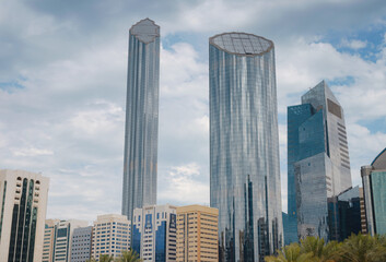 Beautiful view of the skyscrapers of Abu Dhabi