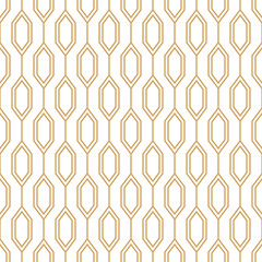 seamless luxury pattern with golden hexagon grid line, vintage repeat tile, png with transparent background