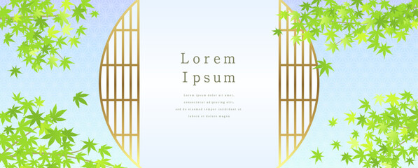 Japanese style background of maple in early summer