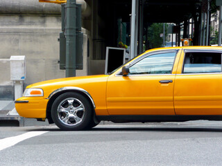 Iconic Yellow Cab Classic Taxi on a New York City Street