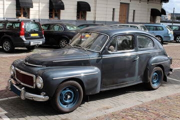 Vintage German Automobile: Classic Car from the World War II Era Parked on the Street