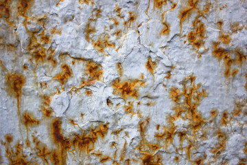 Rust on metal. Authentic metal corrosion. Damaged metal by rust close-up.