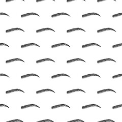 Vector seamless pattern with woman black eyebrow