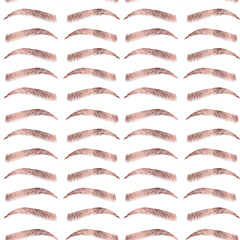 Vector seamless pattern with woman rose gold 
eyebrow