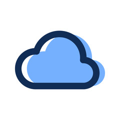 cloud filled line icon