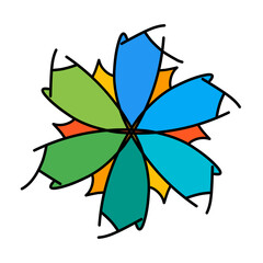 Icon of flower. Editable vector pictograms isolated on a white background with multi colours