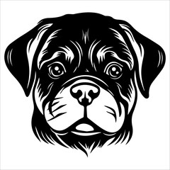 Rottweiler puppy in vector style