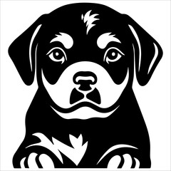Rottweiler puppy in vector style