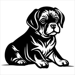 Rottweiler puppy in vector style