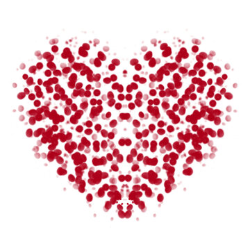 Dotted Red Heart Love Care graphics