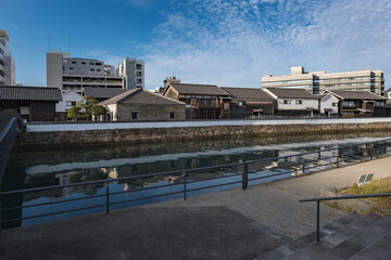 Obraz premium 長崎 出島と中島川の風景
