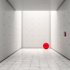 Empty White Room with a single Object in the style of Monochrome Mastery Wallpaper Minimalist Impulses Generative AI Digital Art Background Cover
