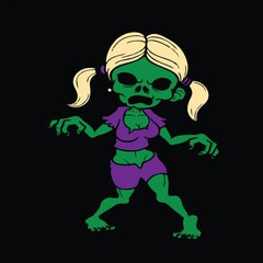 zombie with a skull and crossbones