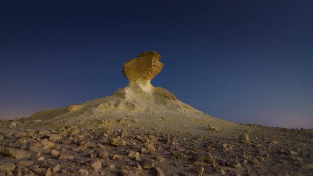 Qatar desert stone night moon waterless heat sand
