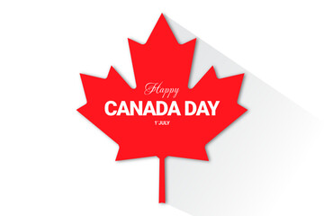 Happy Canada Day background design with red maple leaf. vector illustration for greeting card, decoration and covering.