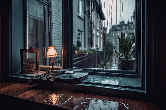 lof music playlist for rainy day, featuring downtempo and ambient tracks, created with generative ai