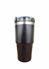 Blank Stainless Steel Tumbler with Lid for branding mock up.