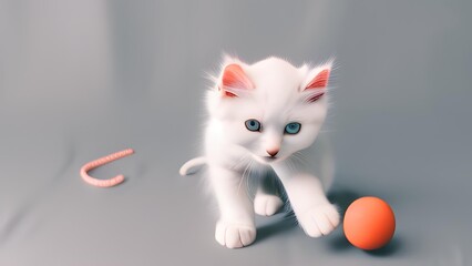 Close-up of a beautiful white cat