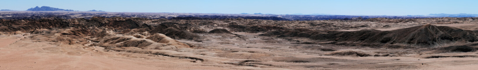 Panoramabild der Namib-Wüste, Namibia, Afrika, Sand, Berge