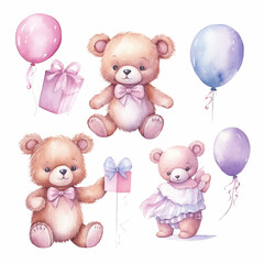 teddy bear and balloons