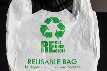Reuse and Recycling Reusable Bag Products Concept. Zero Waste  Environmental Care, Sustainable Lifestyle with renewable products