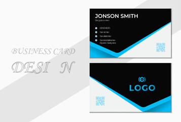 Blue Stylish Business Card. Creative and Clean Business Card Template. Double-sided Business card. Minimalist Business Card Template.